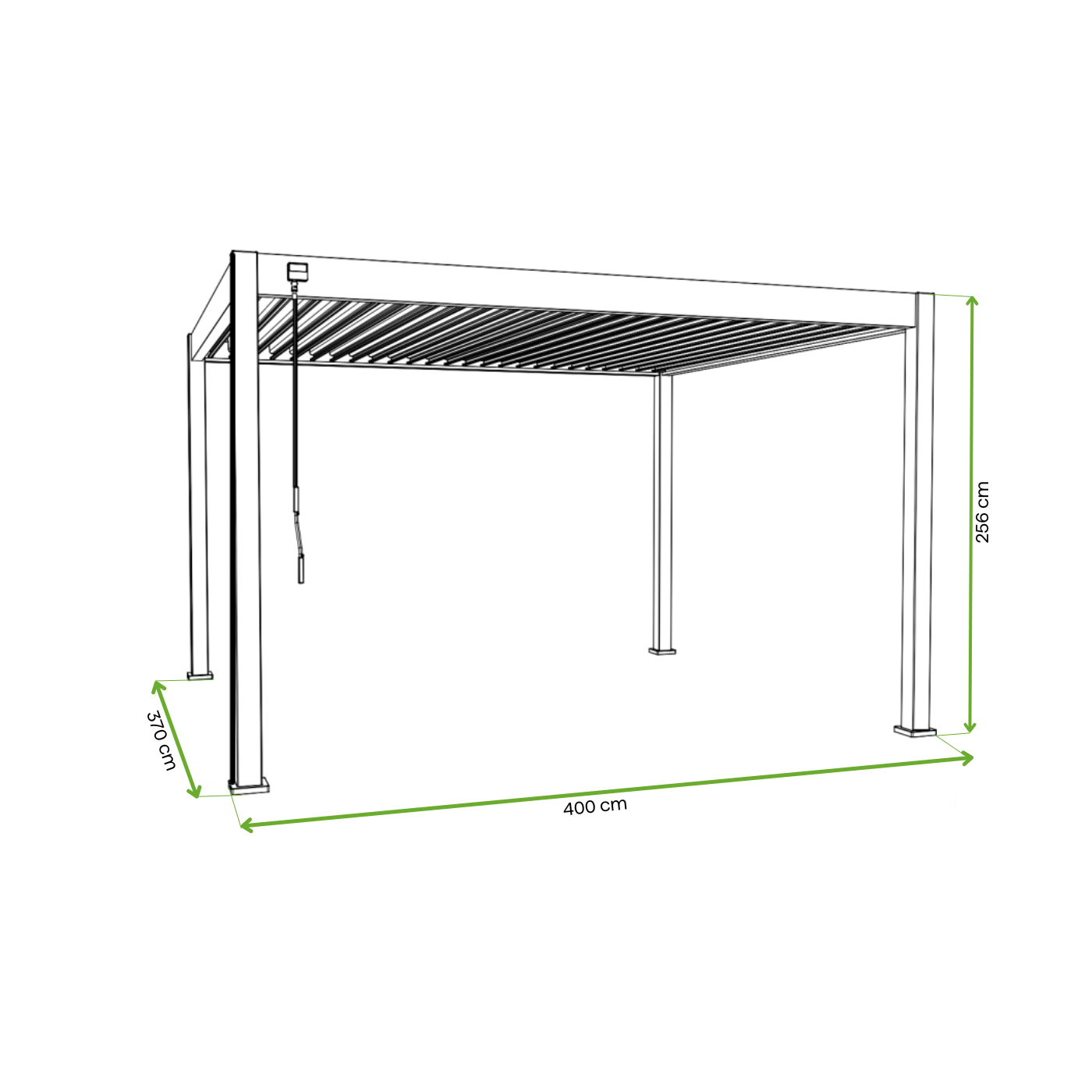 Aluminiowa pergola tarasowa NEBULA 3,6 × 4 m antracytowa