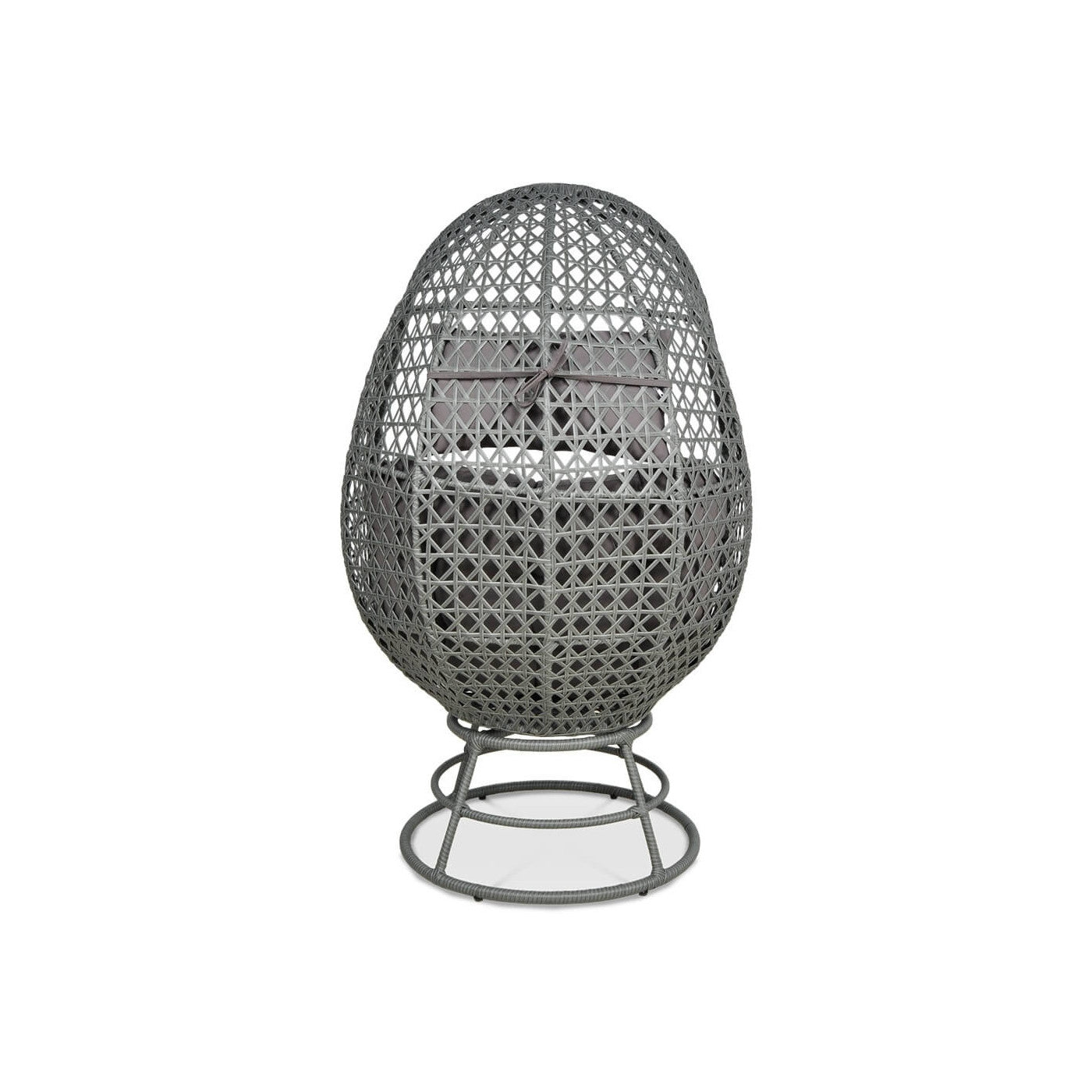 Obrotowy fotel ogrodowy EGG 82 × 80 × 147 cm szary