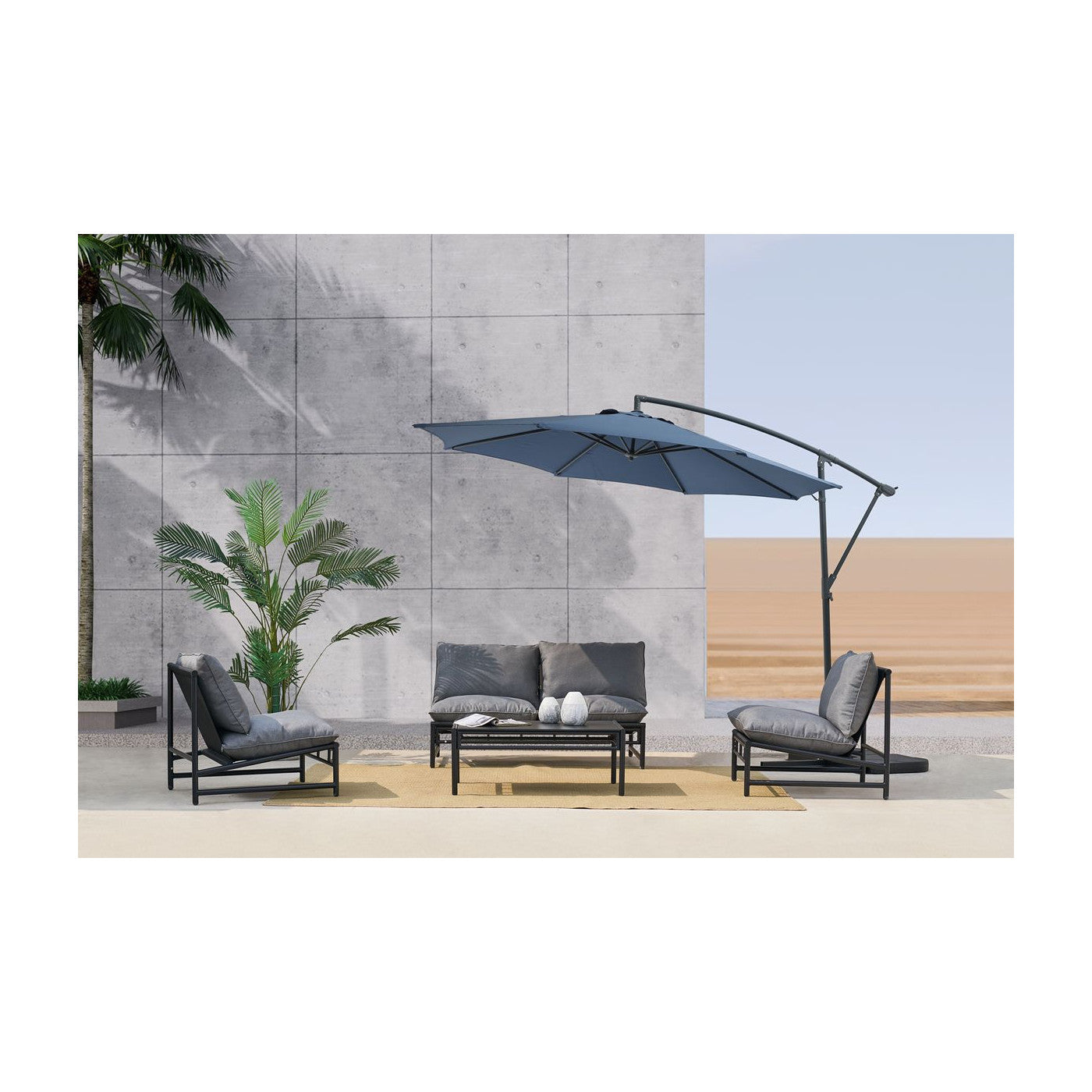 Parasol ogrodowy boczny KOS 300 × 240 cm granatowy