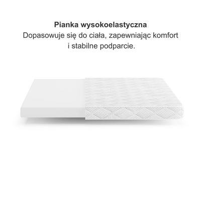 Materac piankowy antyalergiczny 140x200 H2 MEDIRO ERGO+