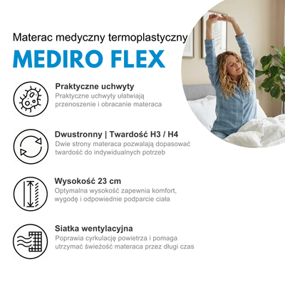 Materac Medyczny Termoelastyczny Visco Memory 80x200 H3/H4 MEDIRO FLEX