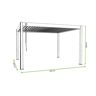 Aluminiowa pergola tarasowa NEBULA 3,6 × 4 m antracytowa