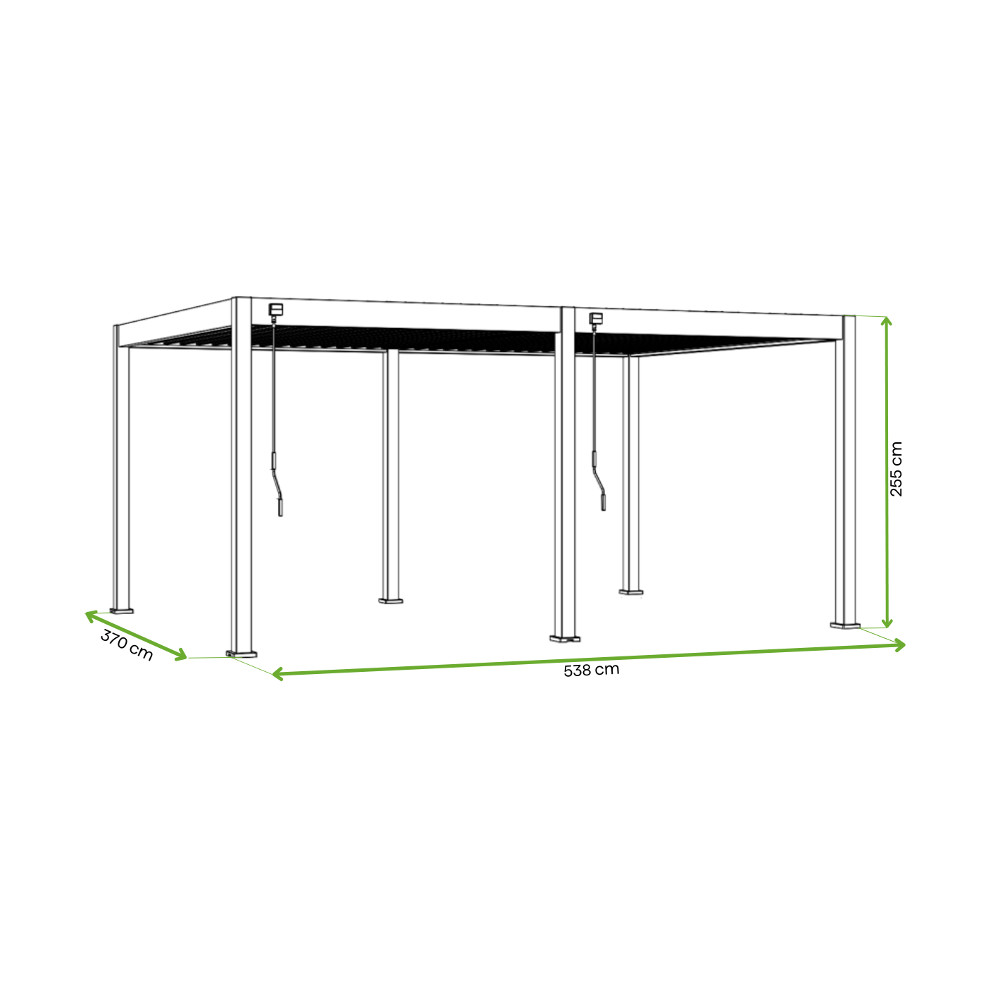 Aluminiowa pergola tarasowa NEBULA 2 3,6 × 5,3 m antracytowa