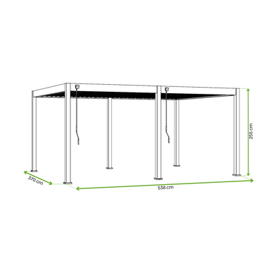 Aluminiowa pergola tarasowa NEBULA 2 3,6 × 5,3 m antracytowa