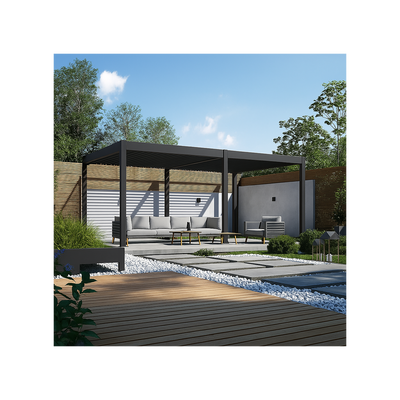 Aluminiowa pergola tarasowa NEBULA 2 3,6 × 5,3 m antracytowa