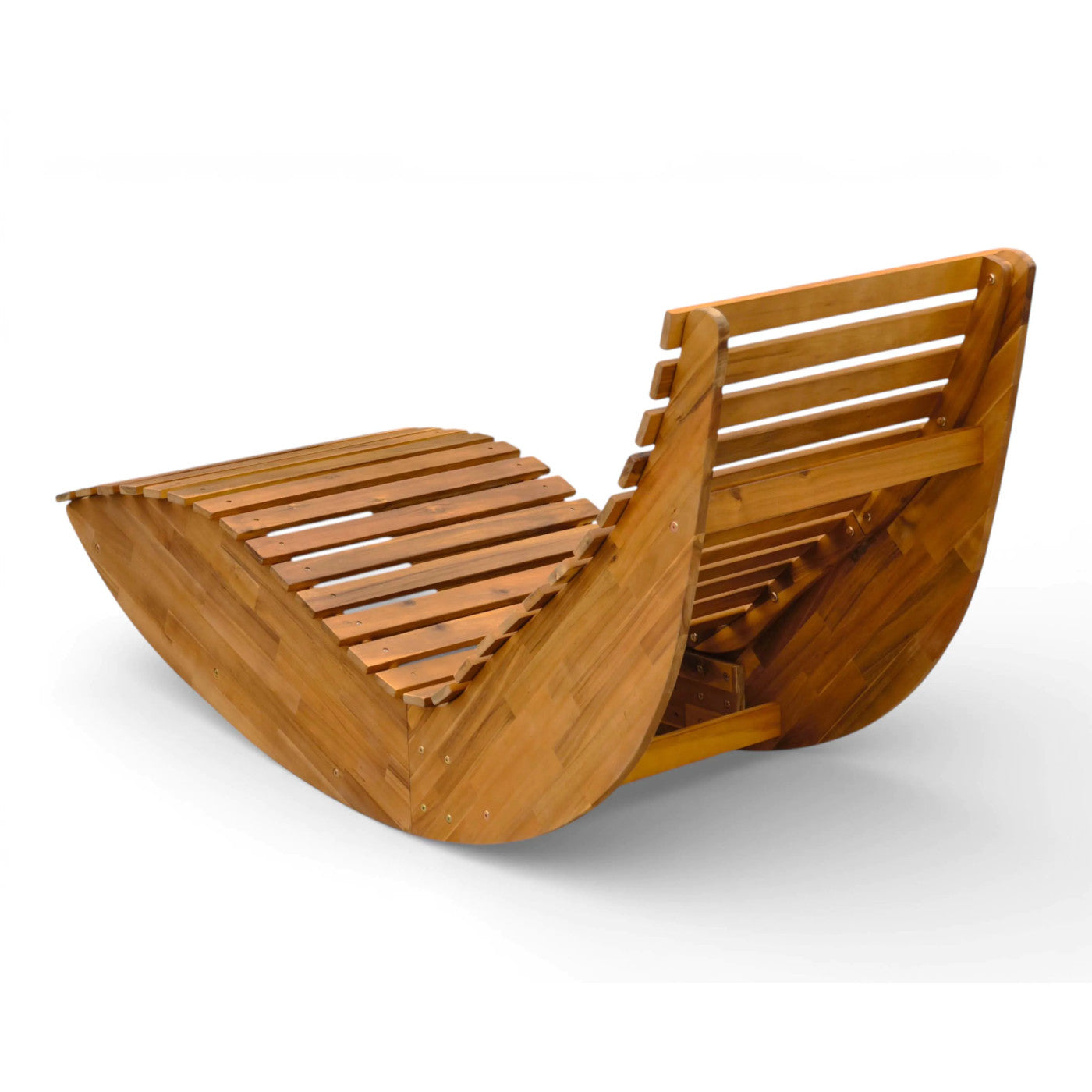 Drewniany leżak ogrodowy MAHON 154 × 87 cm z drewna akacjowego