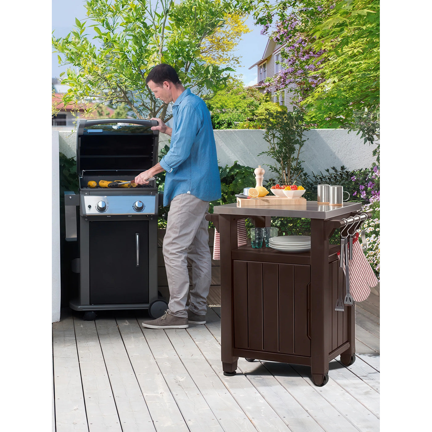 Mobilna kuchnia ogrodowa MINI CHEF ONE 105 l brązowa