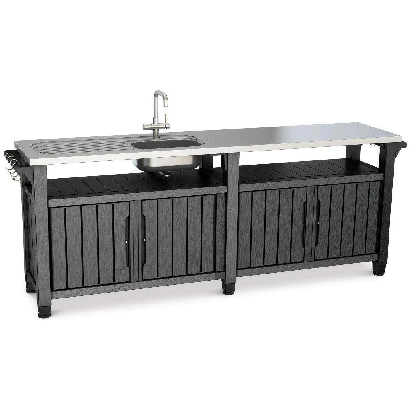 Kuchnia ogrodowa CHEF MASTER 415 l ze zlewem grafitowa