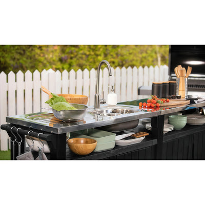Kuchnia ogrodowa CHEF MASTER 415 l ze zlewem grafitowa